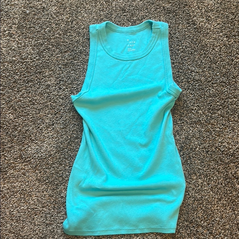 A New Day Fitted Blue Tank Top